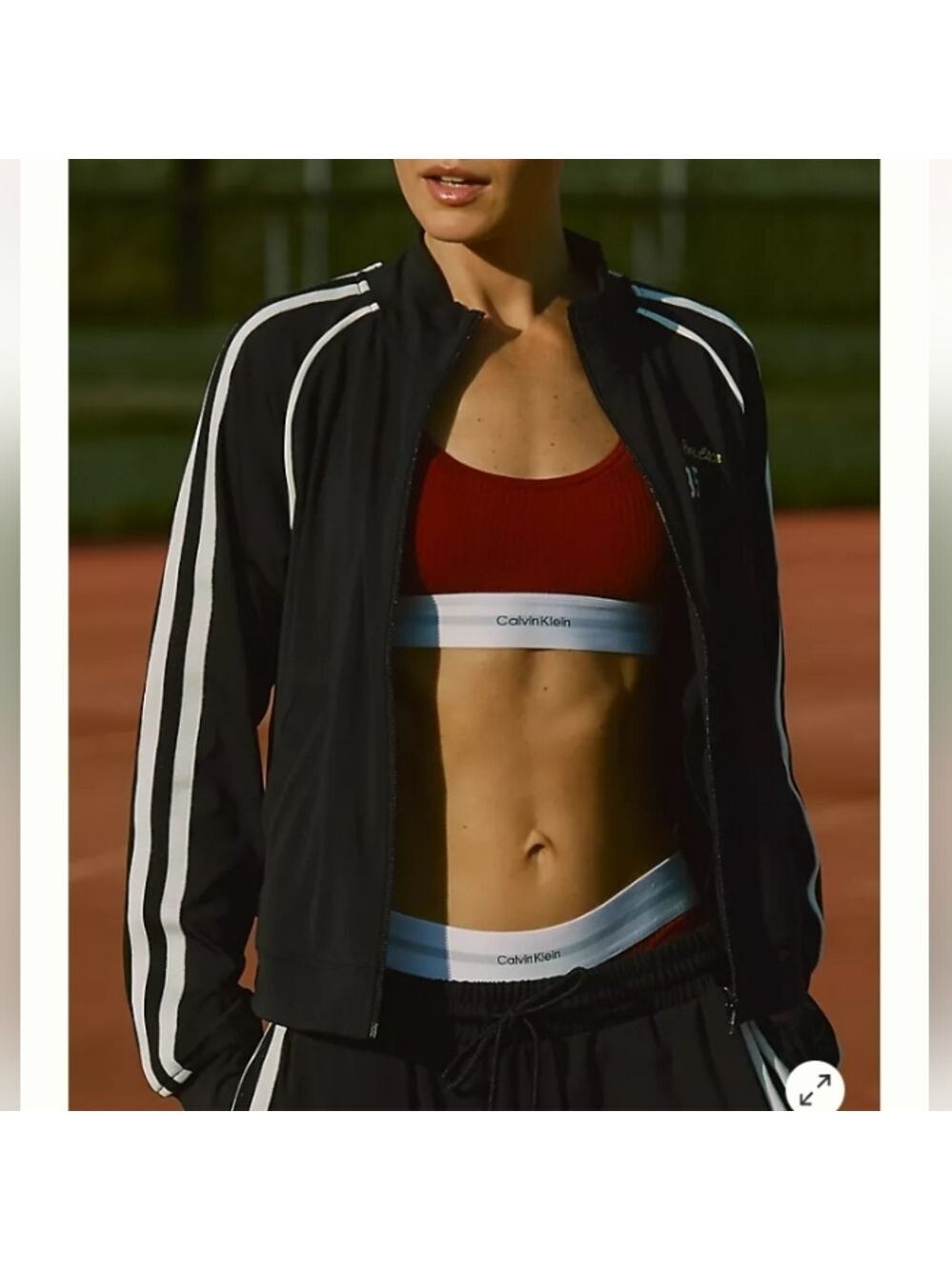 Anthropologie Daily Practice Zip Up Knit Jacket Black White XL
